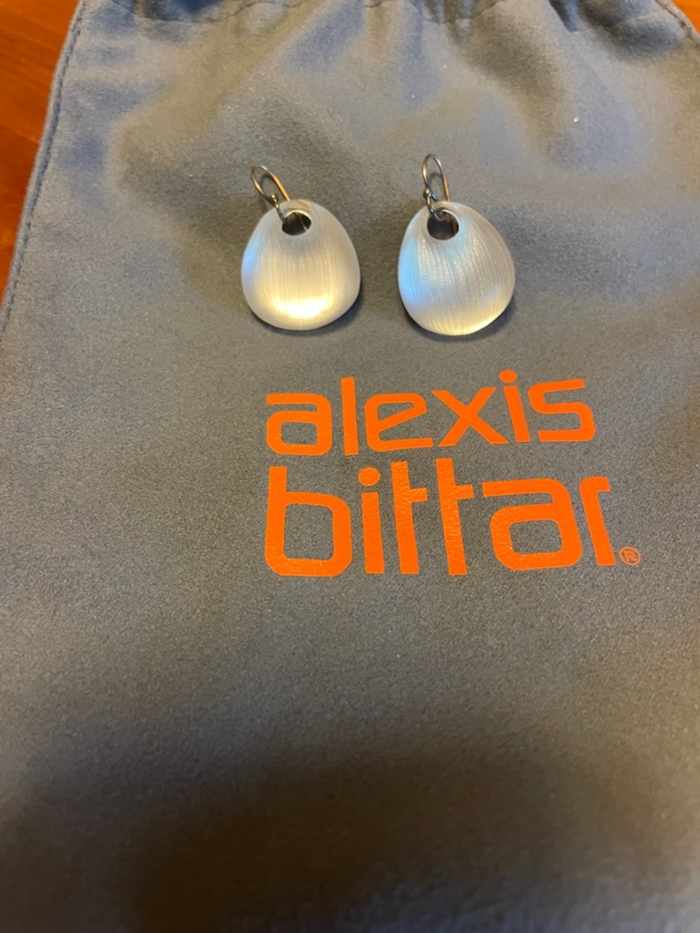 Alexis Bittar White Teardrop Earrings - Picture 2 of 5